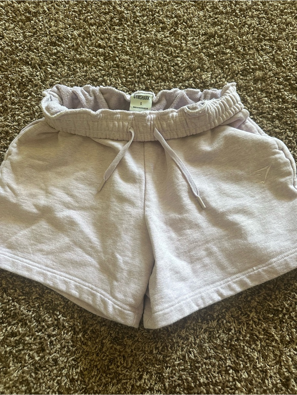 Gymshark Lavender Drawstring High-Waist Women’s Athletic Shorts